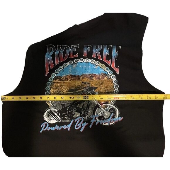 CELEBRATE PATRIOTIC Black Graphic Muscle Shirt Mens Large (42-44) Motorcycle NWT - Picture 10 of 11